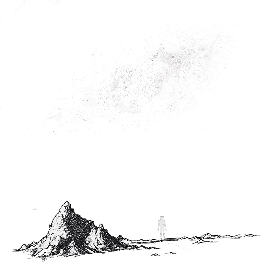 Hình bóng người hướng về bầu trời sao